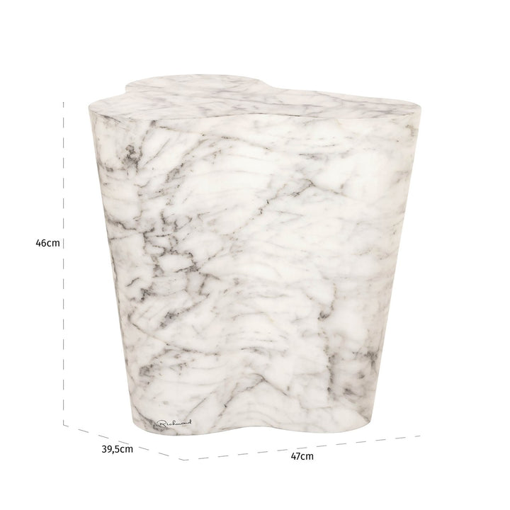 Outdoor side table Rockyard white marble look