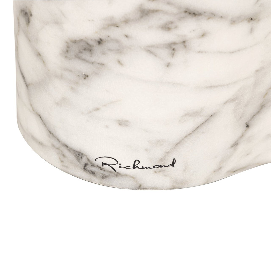 Outdoor side table Rockyard white marble look