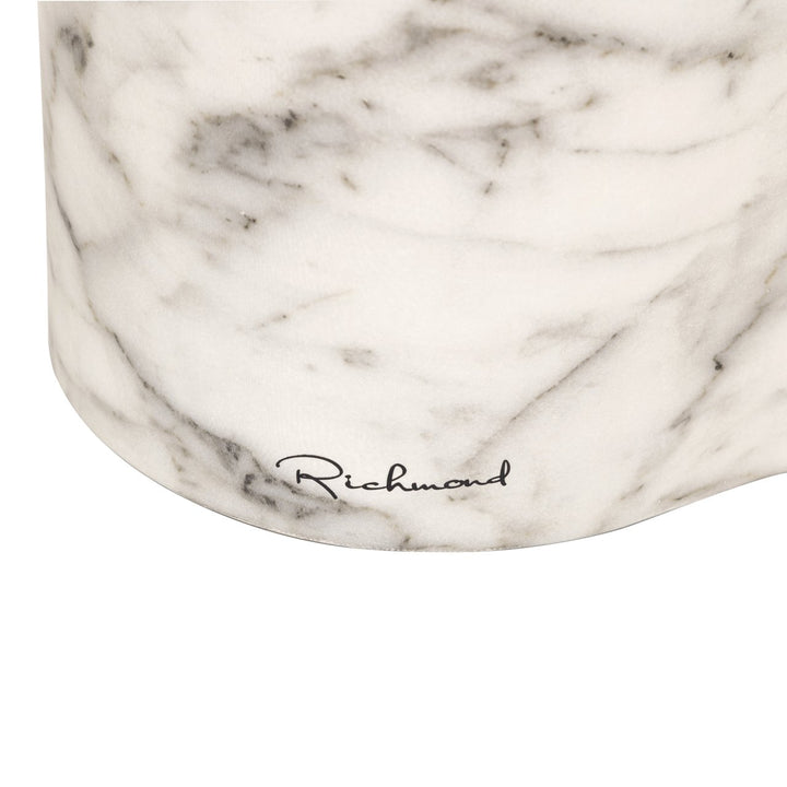 Outdoor side table Rockyard white marble look