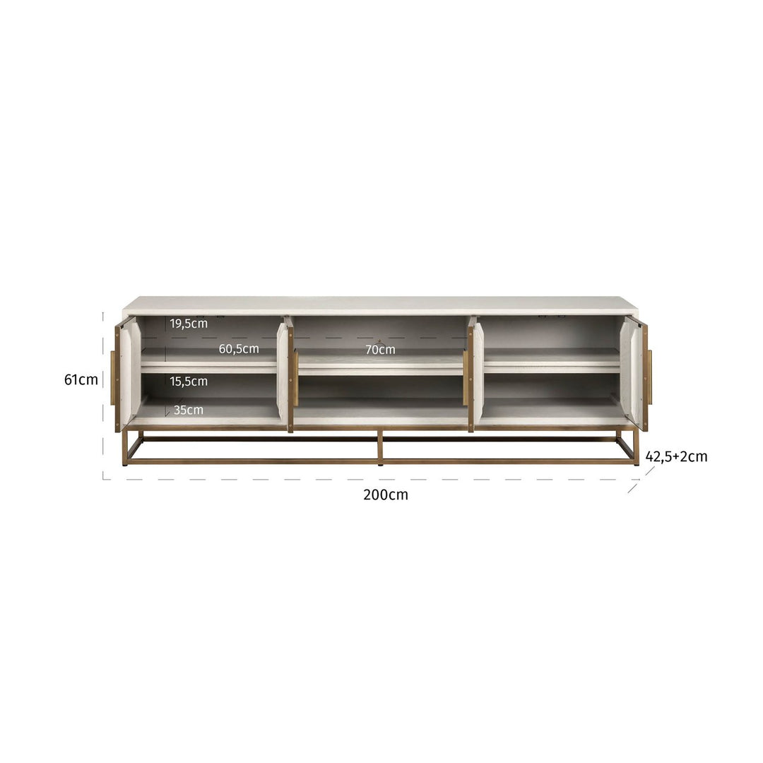 TV cabinet Whitebone brass verona gray 200