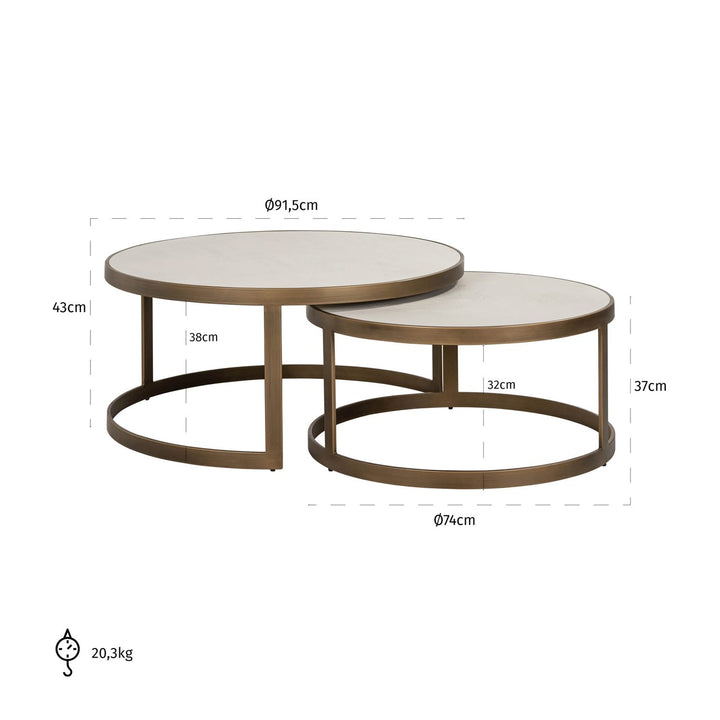 Coffee table Whitebone verona gray (Set of 2)