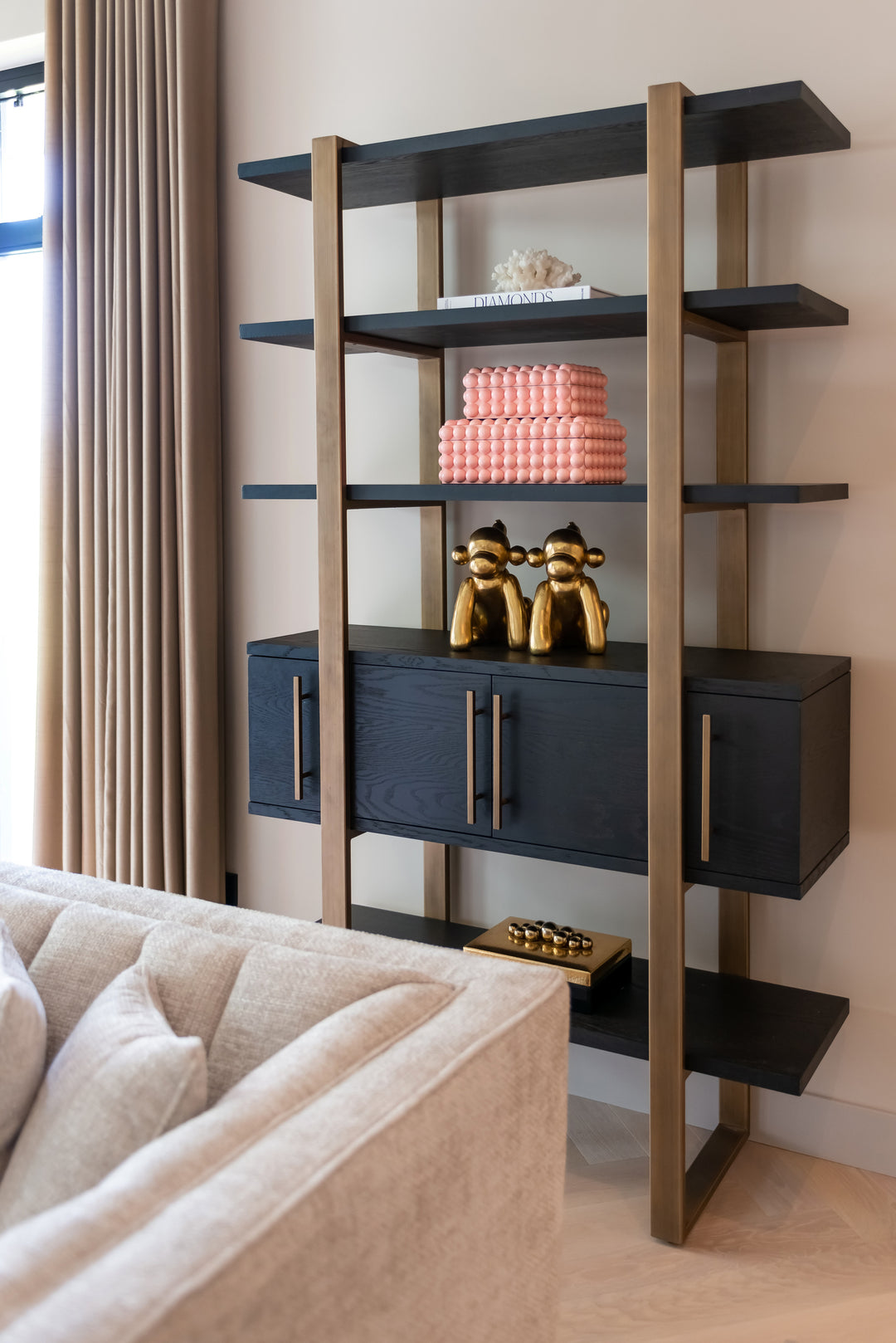 Cambon dark coffee wall cabinet