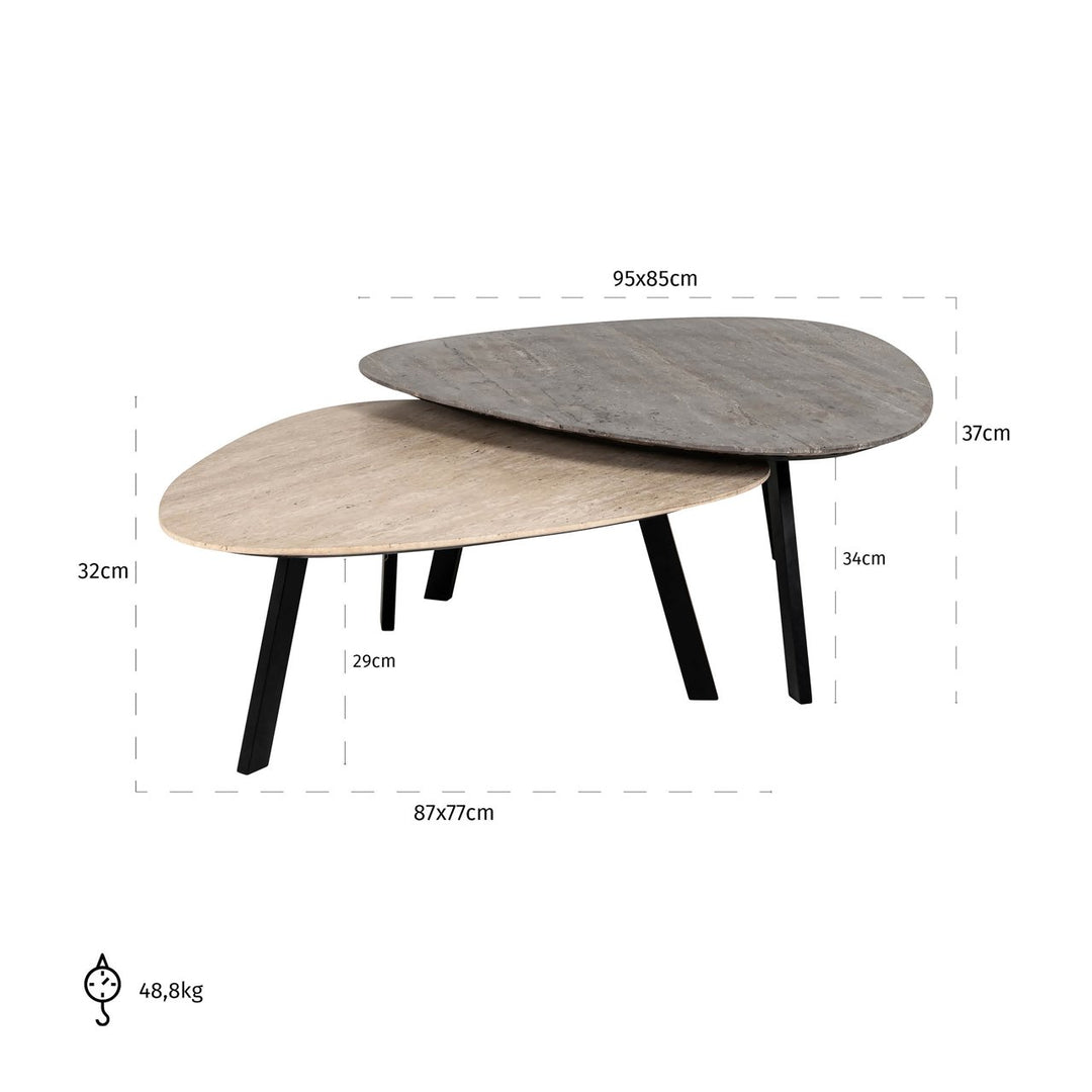 Salontafel Spencer beige (Set of 2)
