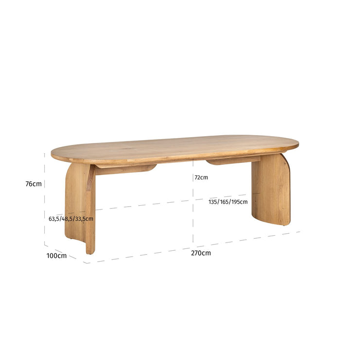 Fairmont natural 270 dining table