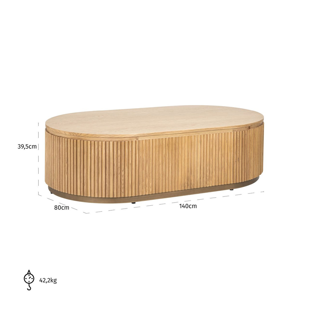 Belfort natural oak coffee table