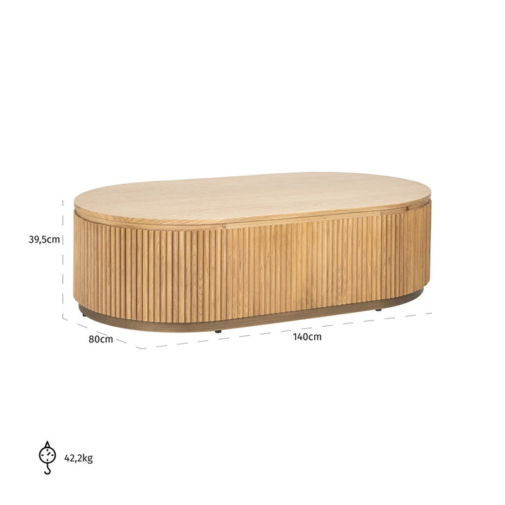 Belfort natural oak coffee table
