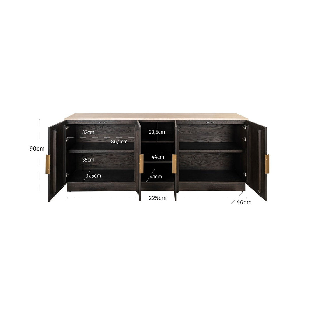 Dressoir Claremont brown  4-doors 2-shelves