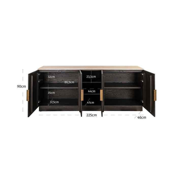 Dressoir Claremont brown  4-doors 2-shelves