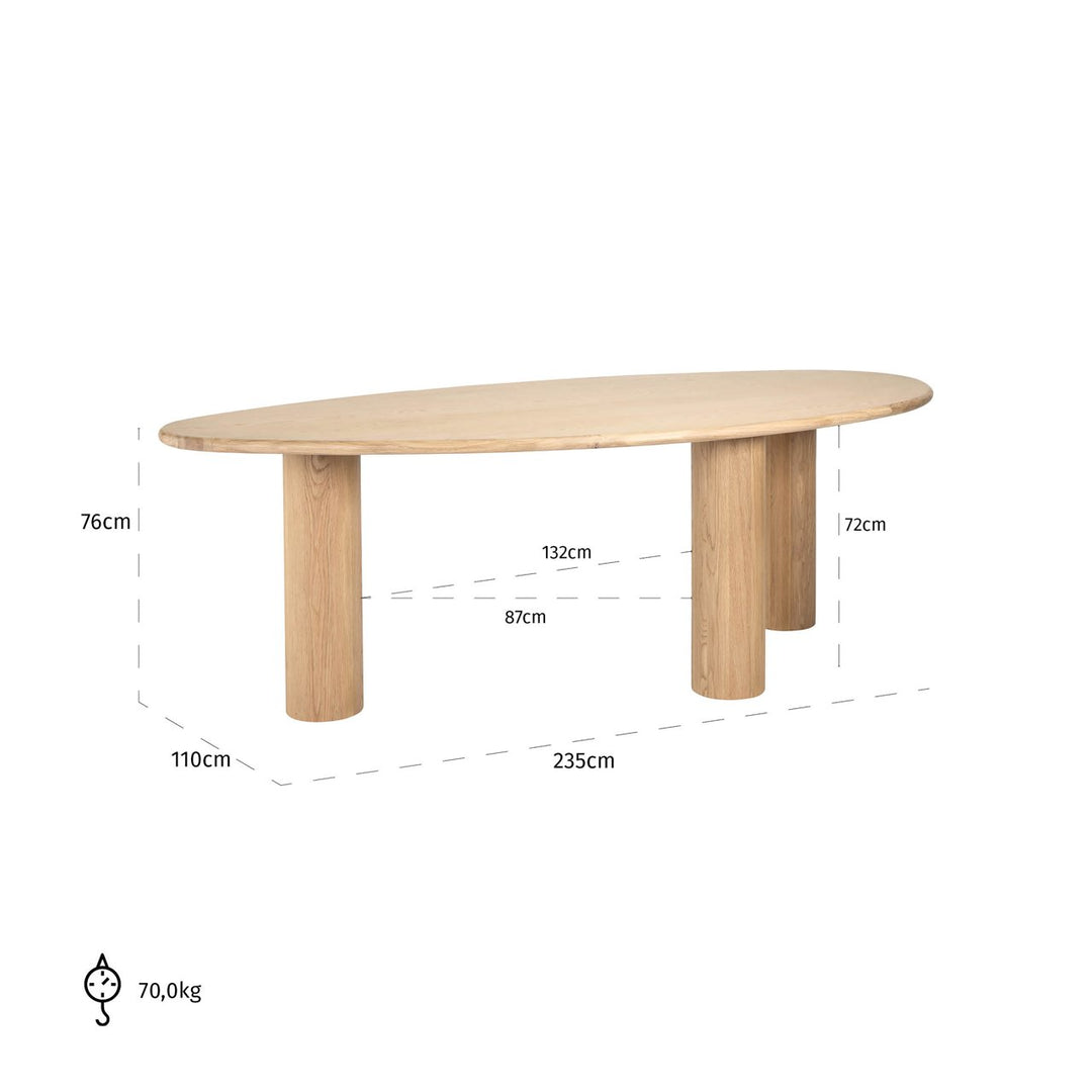 Dining table Oakley natural oak 230