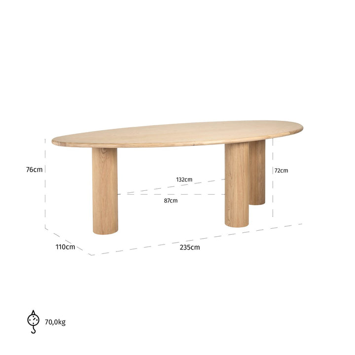 Dining table Oakley natural oak 230