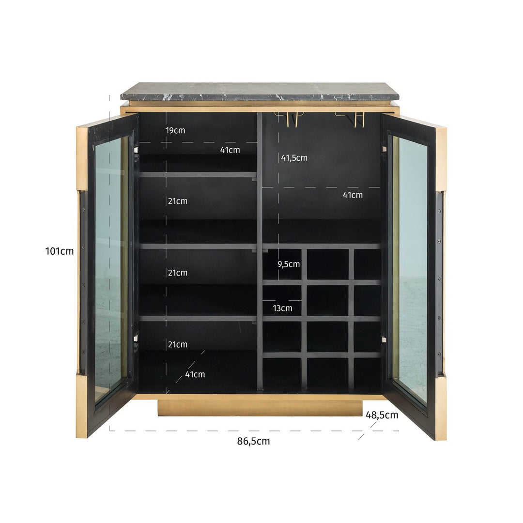 Finsbury black/gold sideboard
