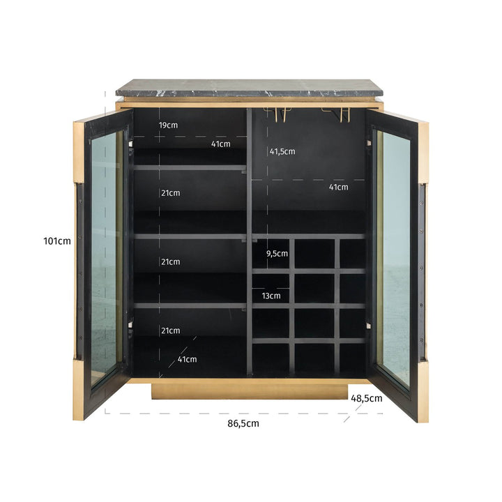 Finsbury black/gold sideboard