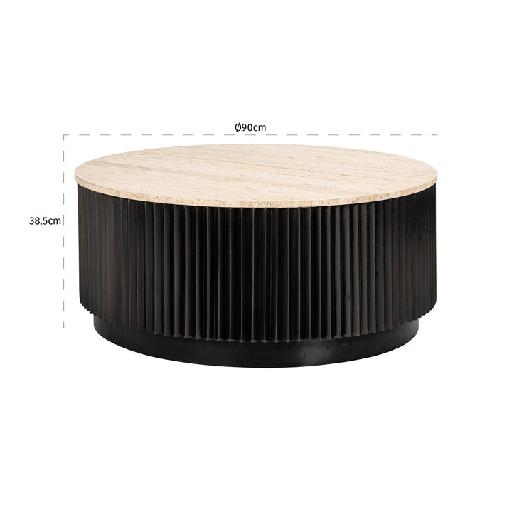 Salontafel Hampton dark brown 90Ø