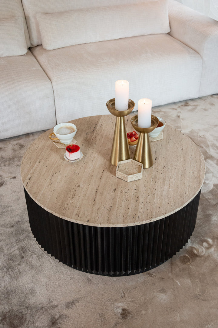 Salontafel Hampton dark brown 90Ø