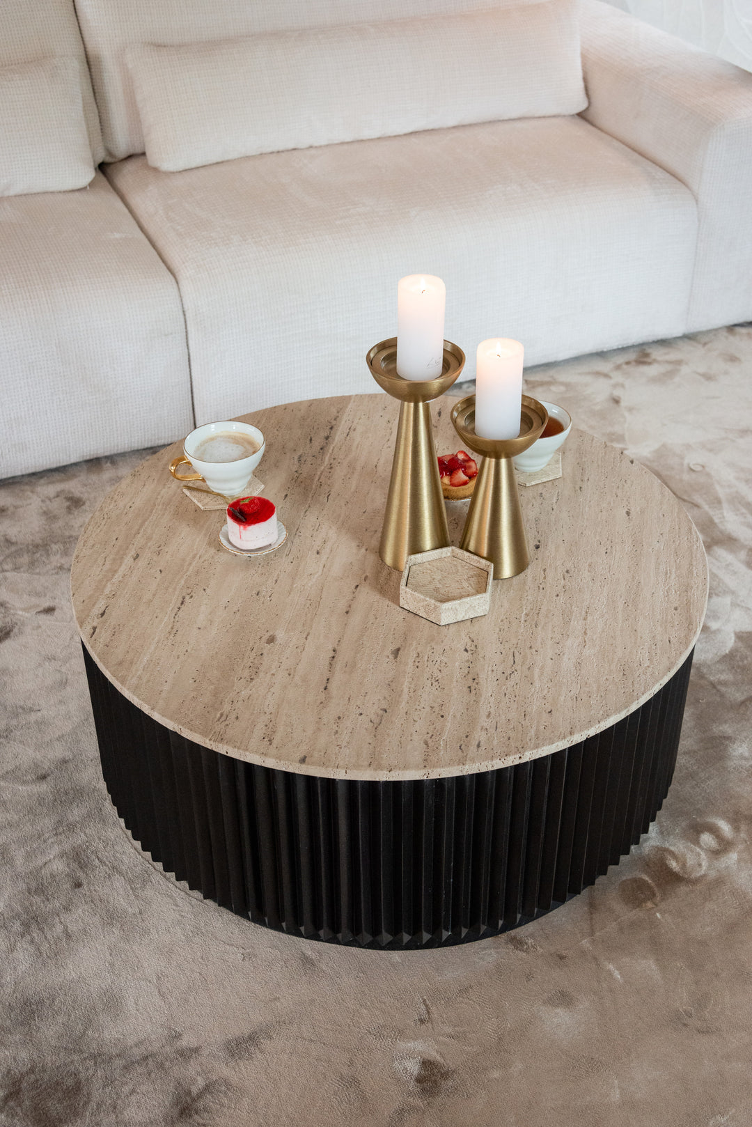 Salontafel Hampton dark brown 90Ø
