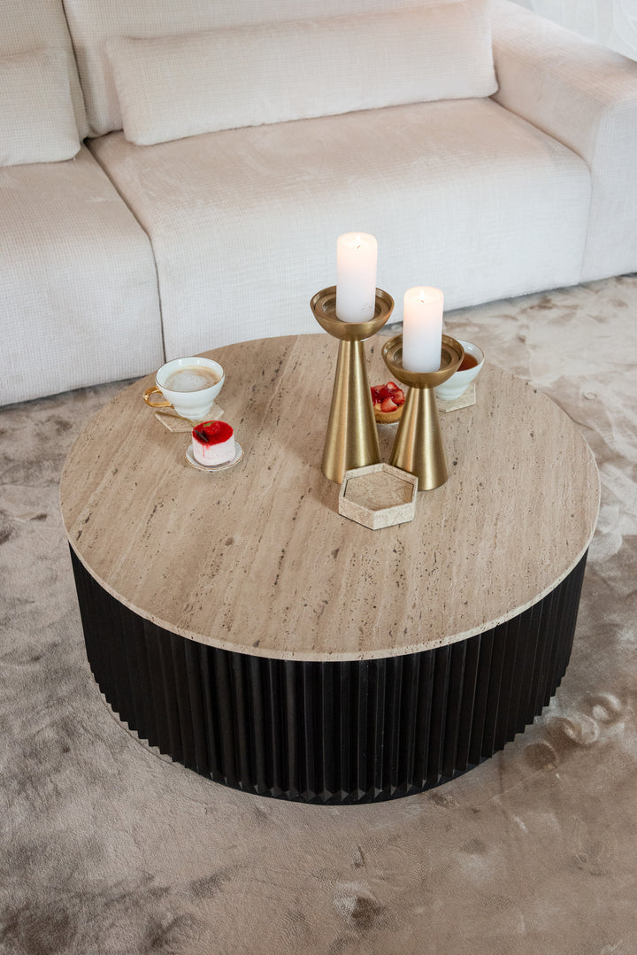 Salontafel Hampton dark brown 90Ø