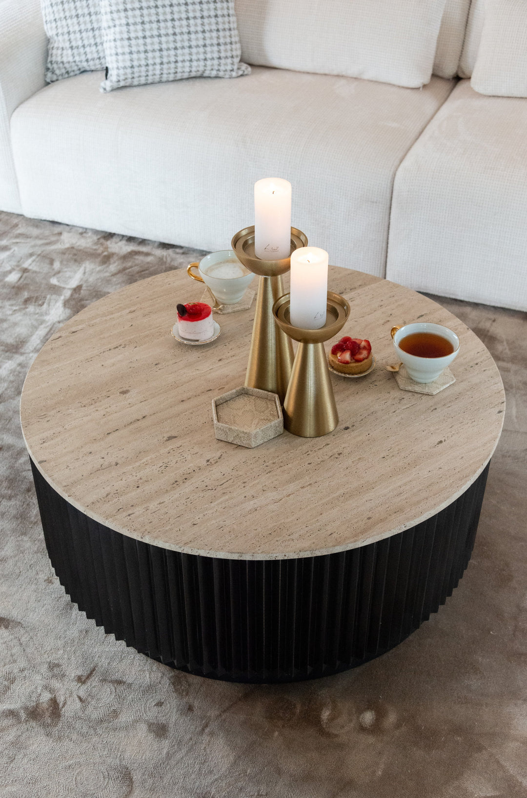 Salontafel Hampton dark brown 90Ø
