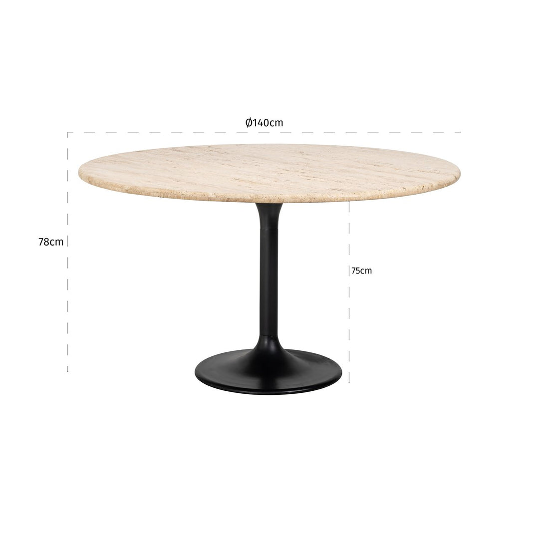 Eettafel Hampton black 140Ø