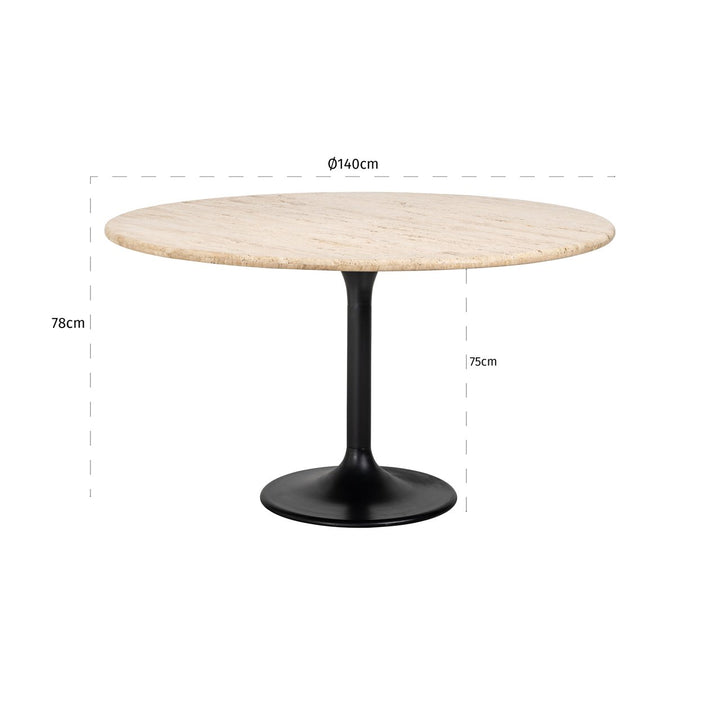 Eettafel Hampton black 140Ø