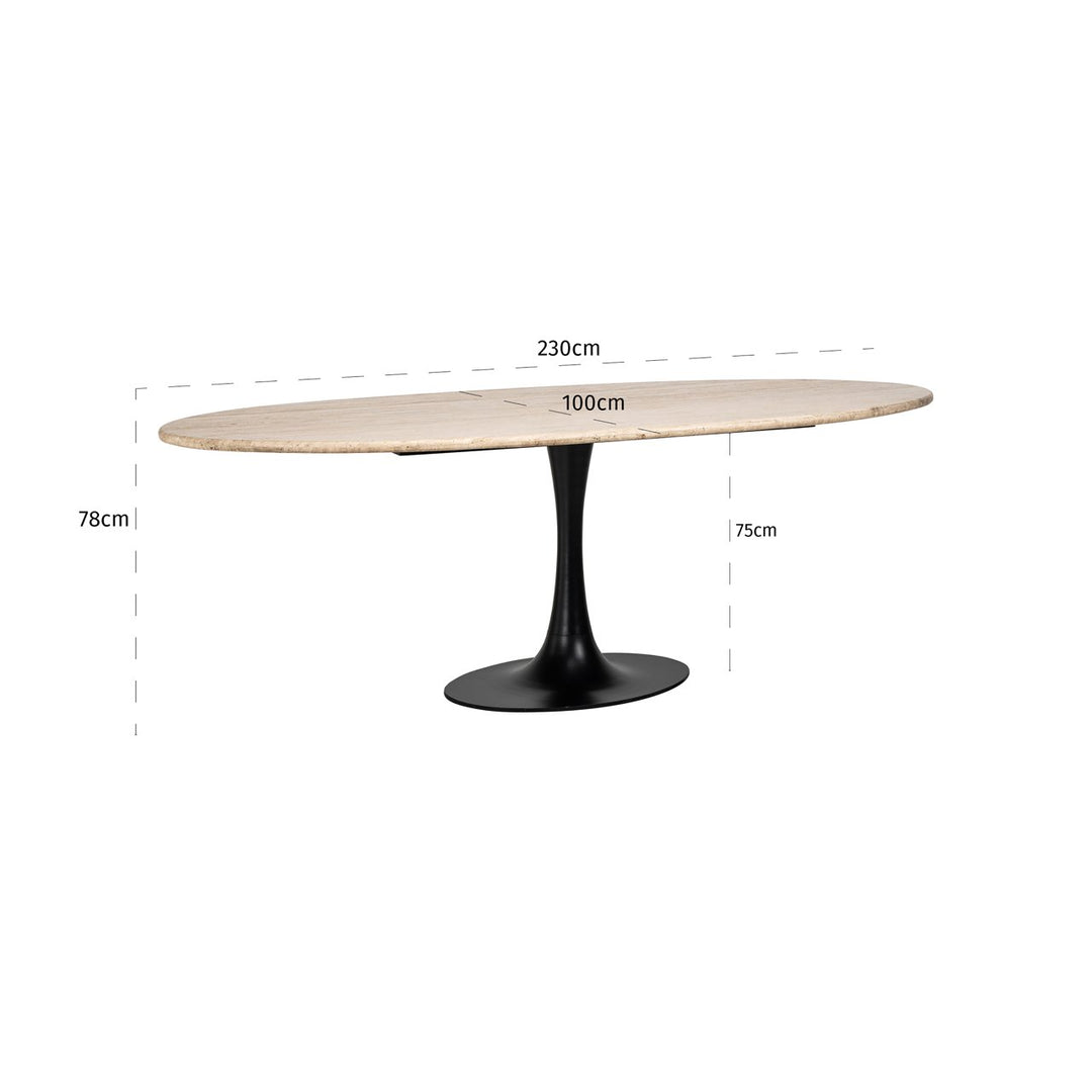 Dining table Hampton black oval 230