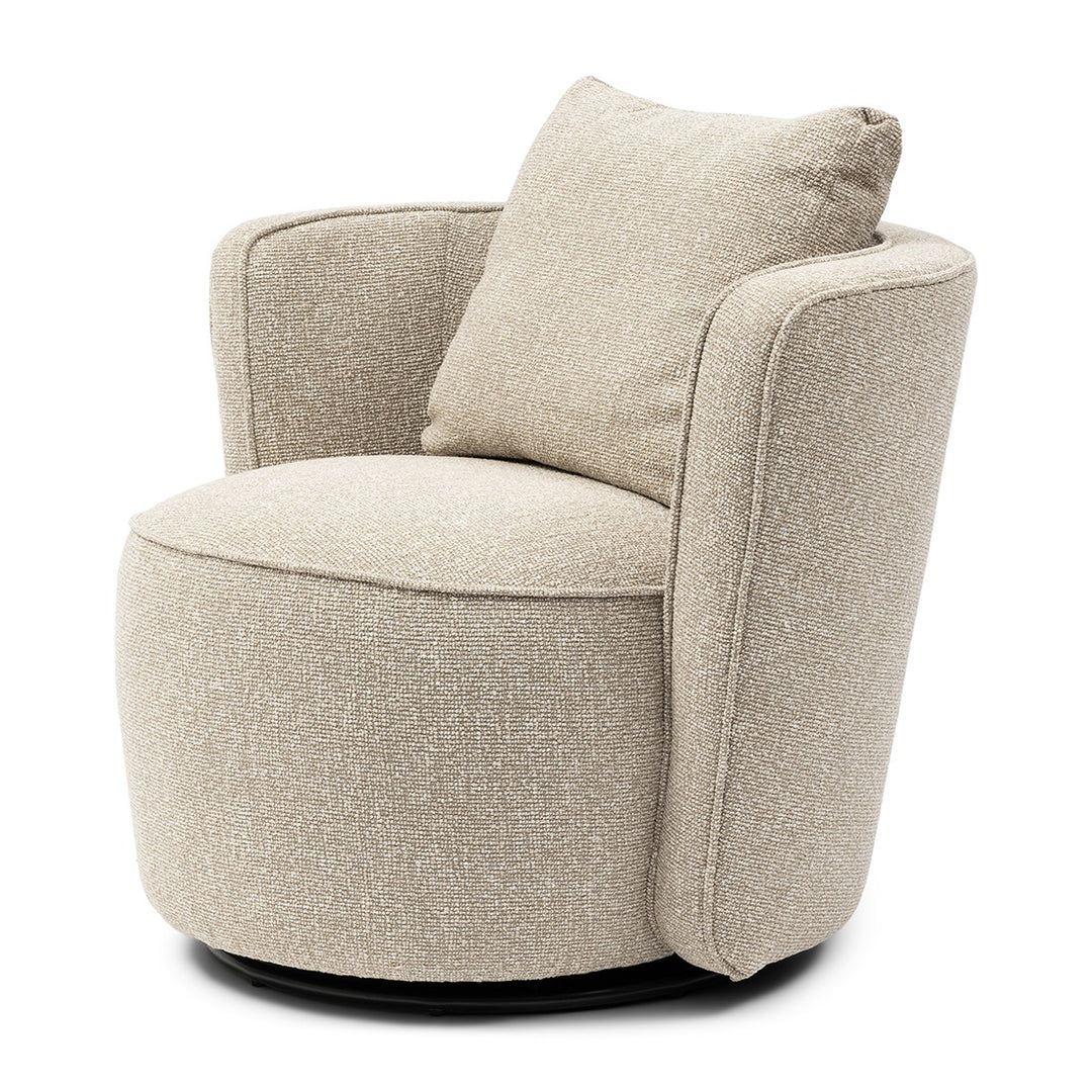 Cipriani Swivel Armchair; Mountain Weave Dune Sand