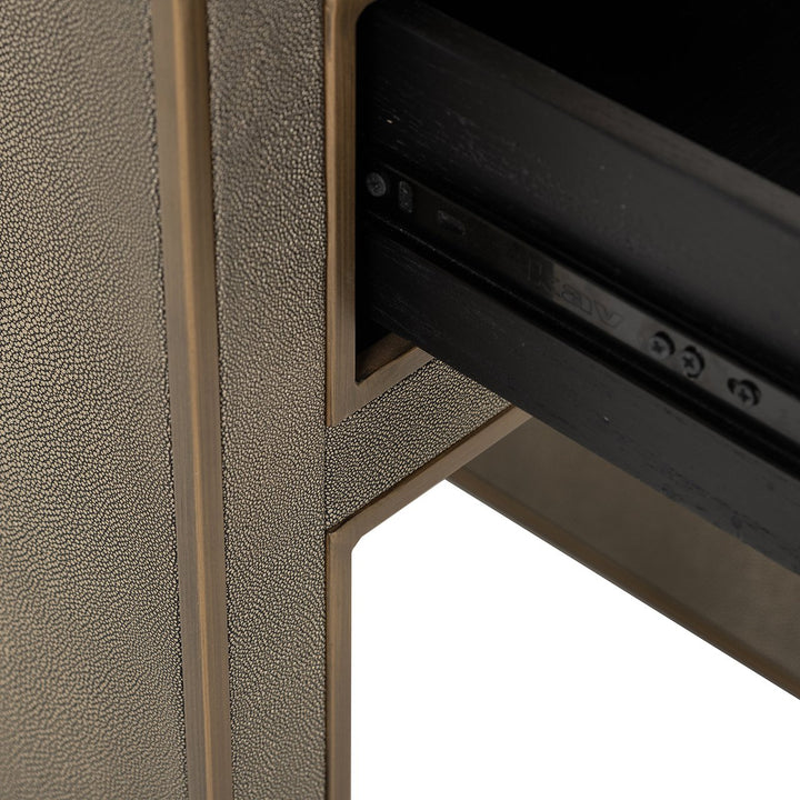 Bedside table Bloomville 1 drawer incl. glass (Brown)