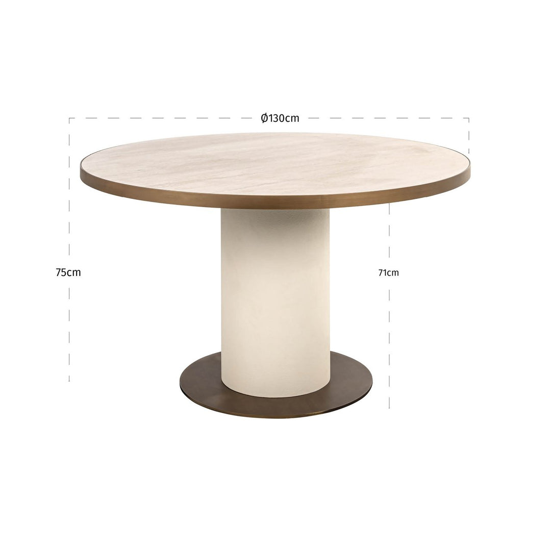 Eettafel Tivoli white 130Ø