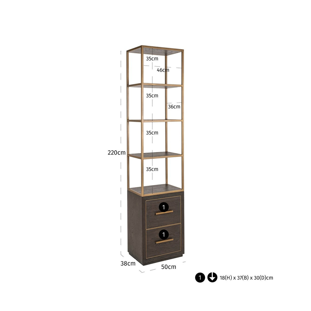 Carter brown small 2-drawer wall cabinet