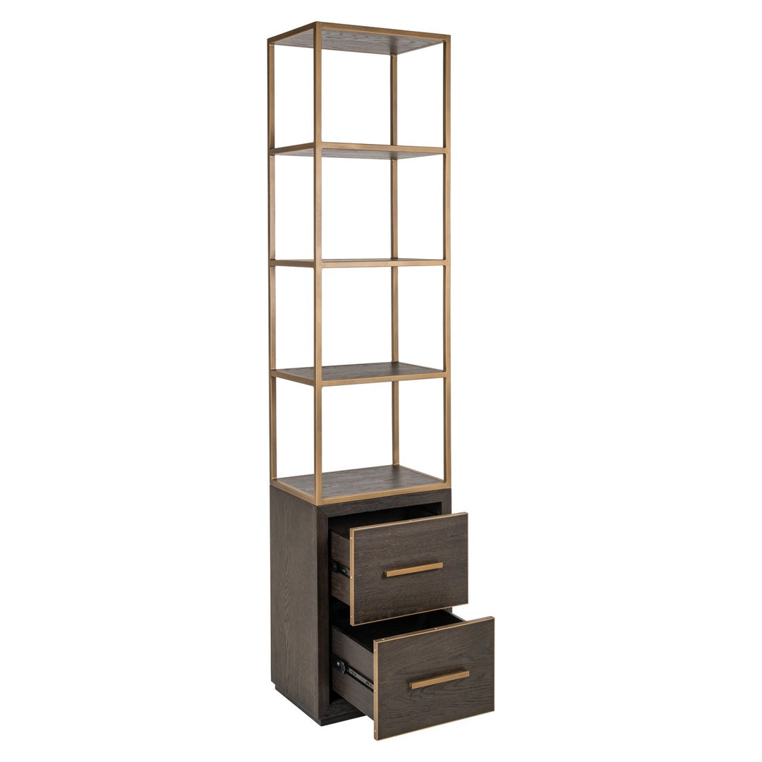 Carter brown small 2-drawer wall cabinet