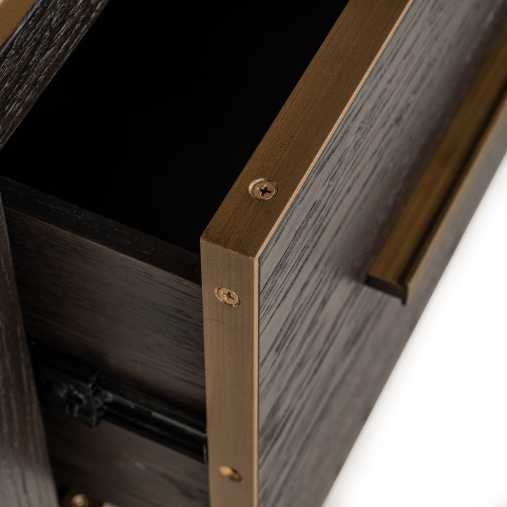 Carter brown small 2-drawer wall cabinet