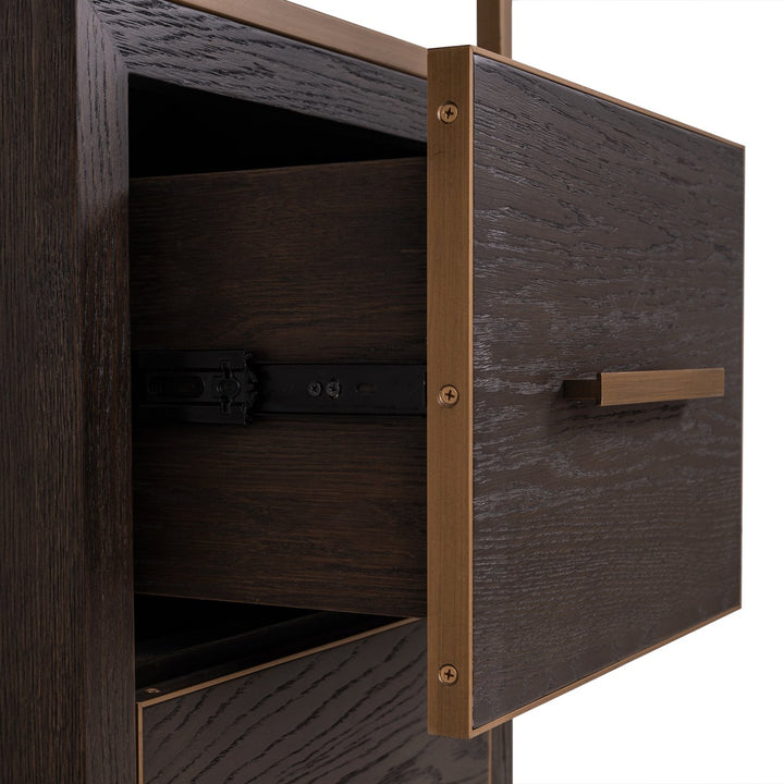 Carter brown small 2-drawer wall cabinet
