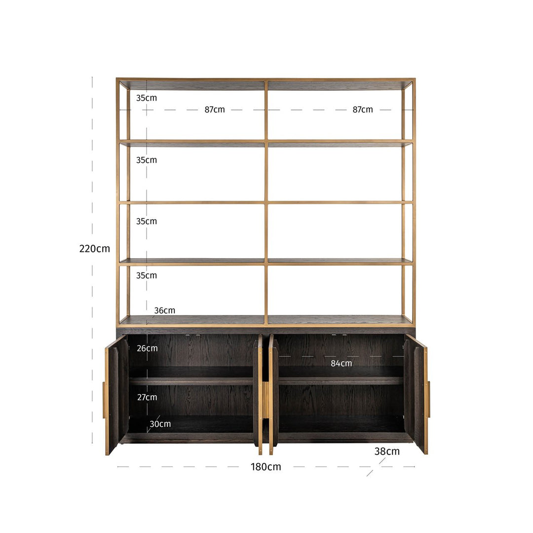 Carter brown large 4-door wall cabinet