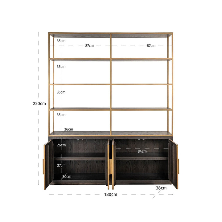 Carter brown large 4-door wall cabinet