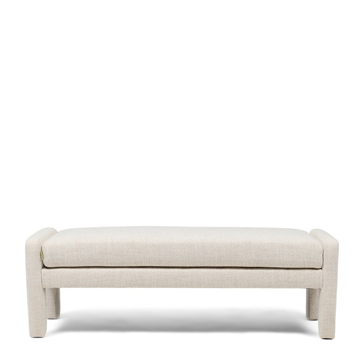 Avalon Bench; Rich Tweed Antique White