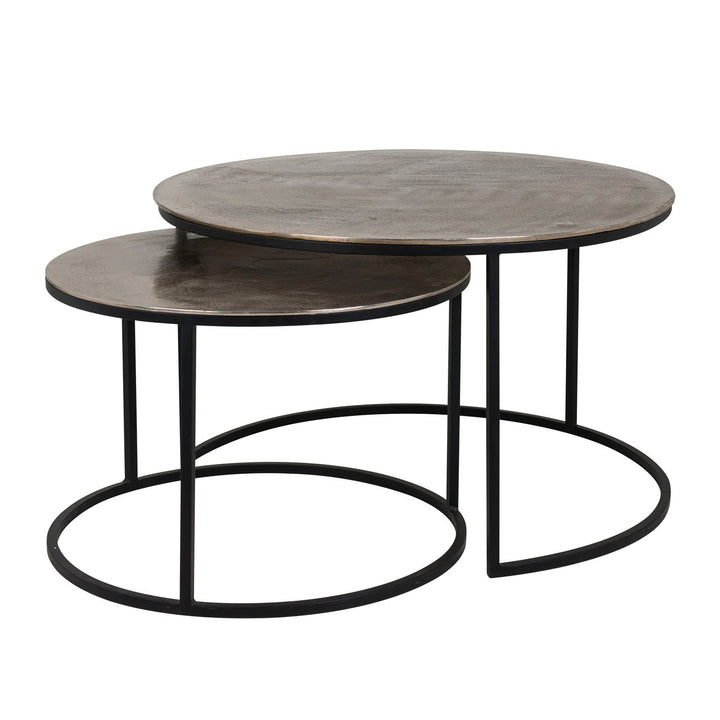 Asher champagne gold coffee table (Set of 2)