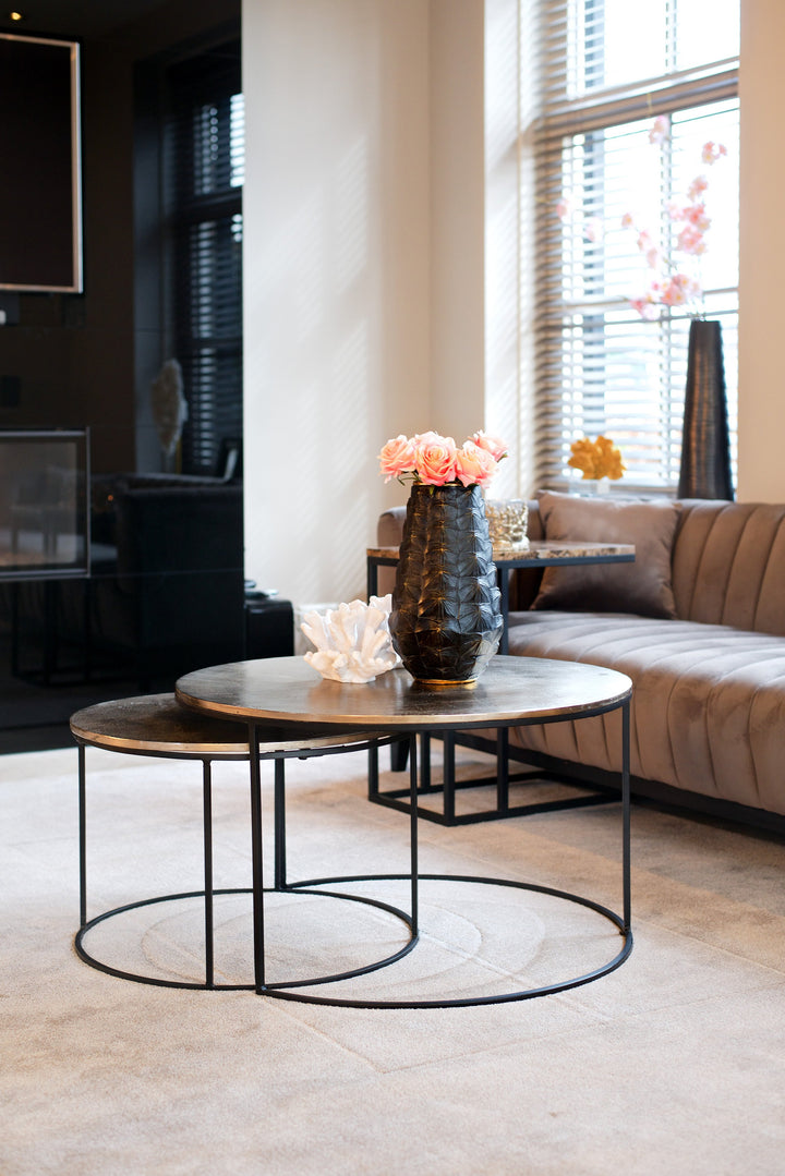 Asher champagne gold coffee table (Set of 2)