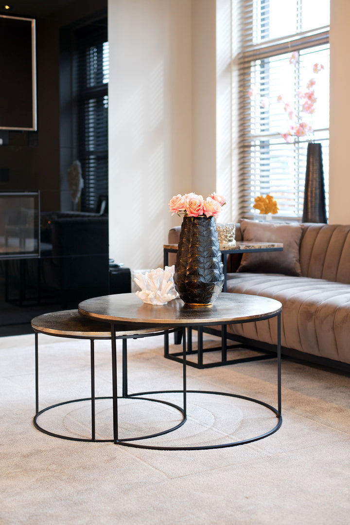 Asher champagne gold coffee table (Set of 2)