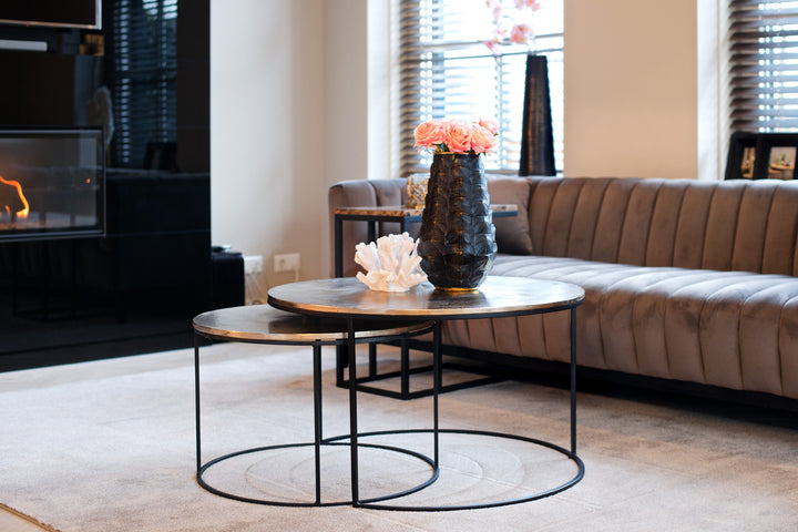 Asher champagne gold coffee table (Set of 2)