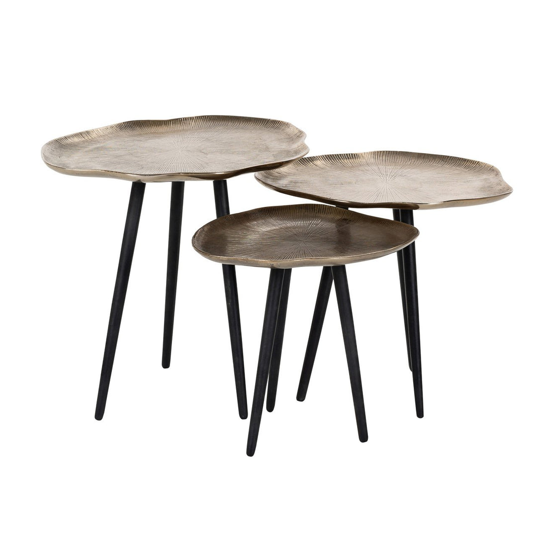 Volenta champagne gold coffee table (Set of 3)