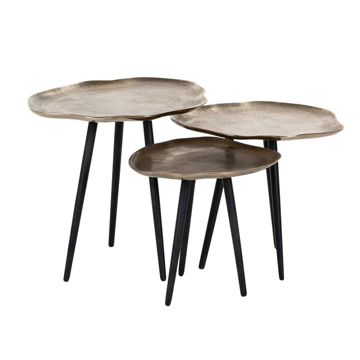Volenta champagne gold coffee table (Set of 3)