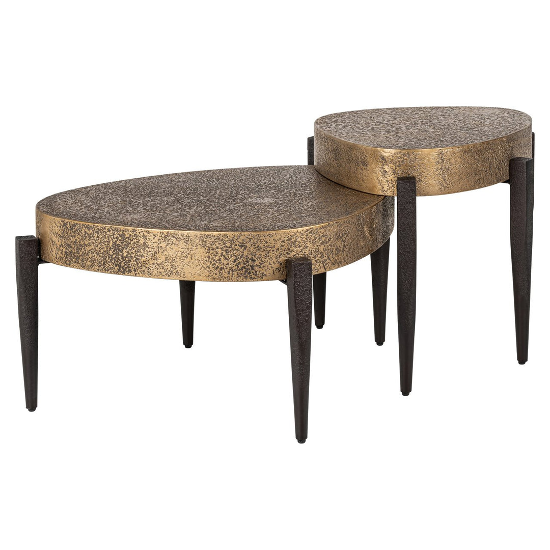 Marquee black/gold coffee table (Set of 2)