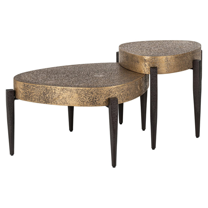 Marquee black/gold coffee table (Set of 2)