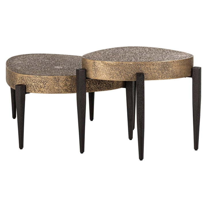 Marquee black/gold coffee table (Set of 2)