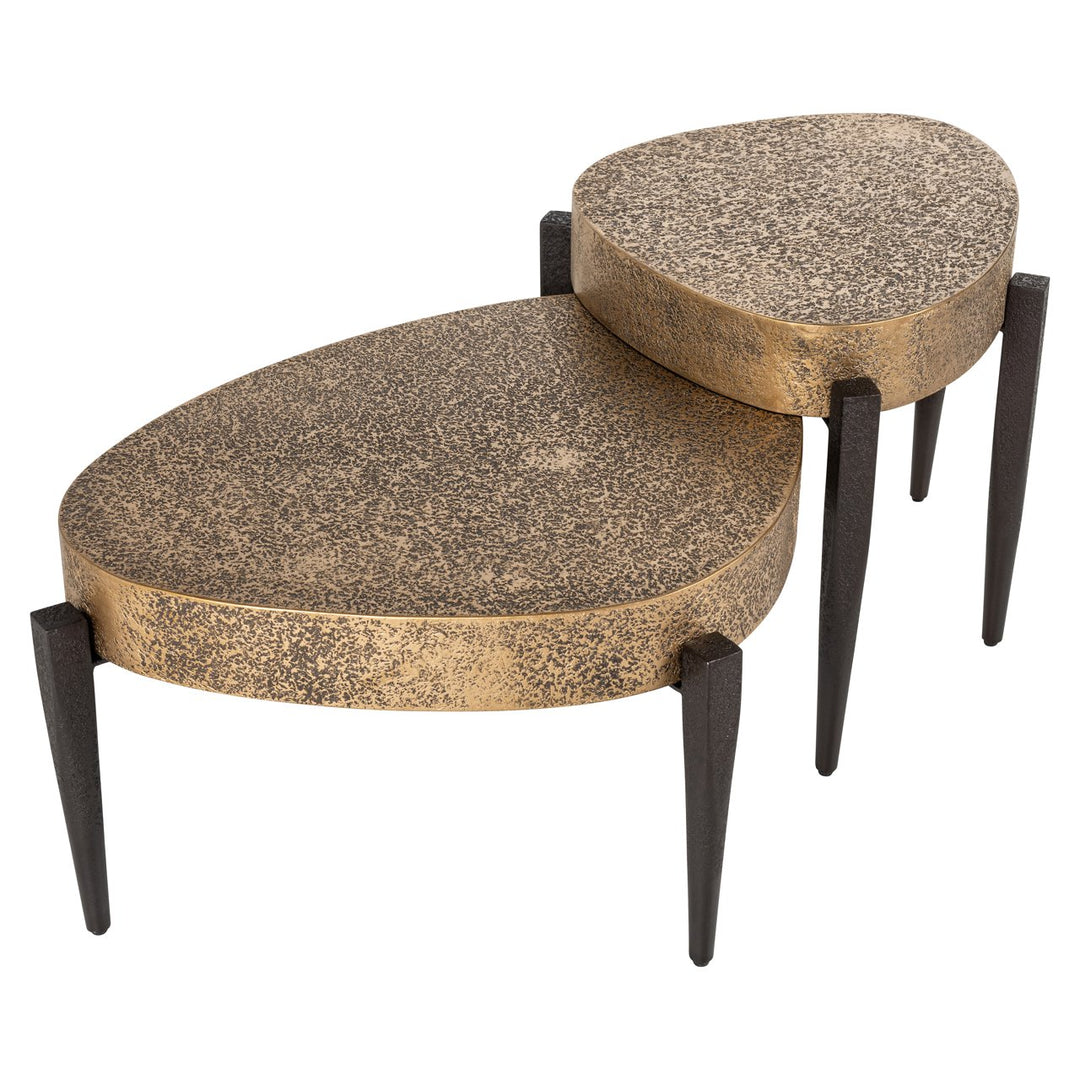 Marquee black/gold coffee table (Set of 2)