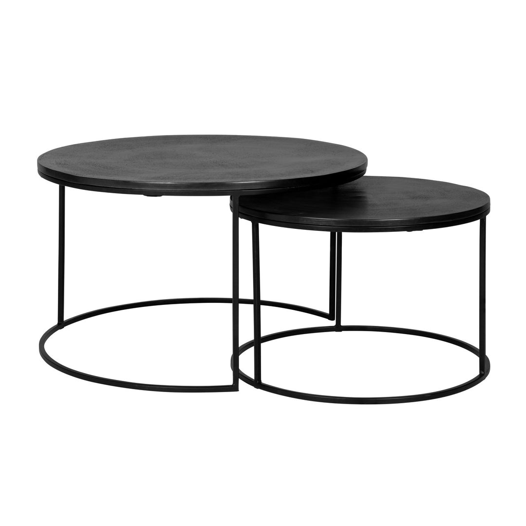 Kräftiger schwarzer Couchtisch (2er-Set)