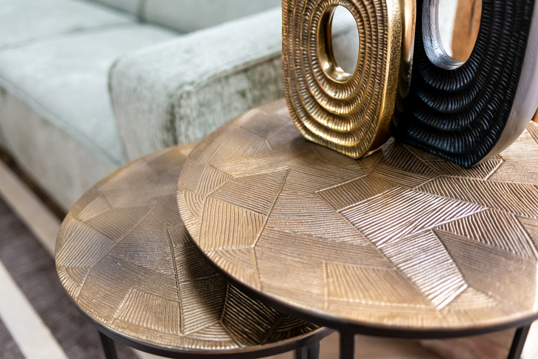 Bijzettafel Tulum brushed gold (Set of 2)