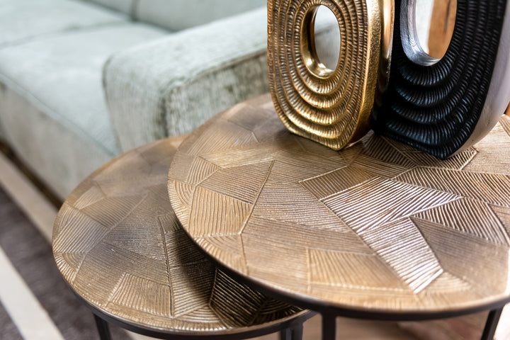 Bijzettafel Tulum brushed gold (Set of 2)