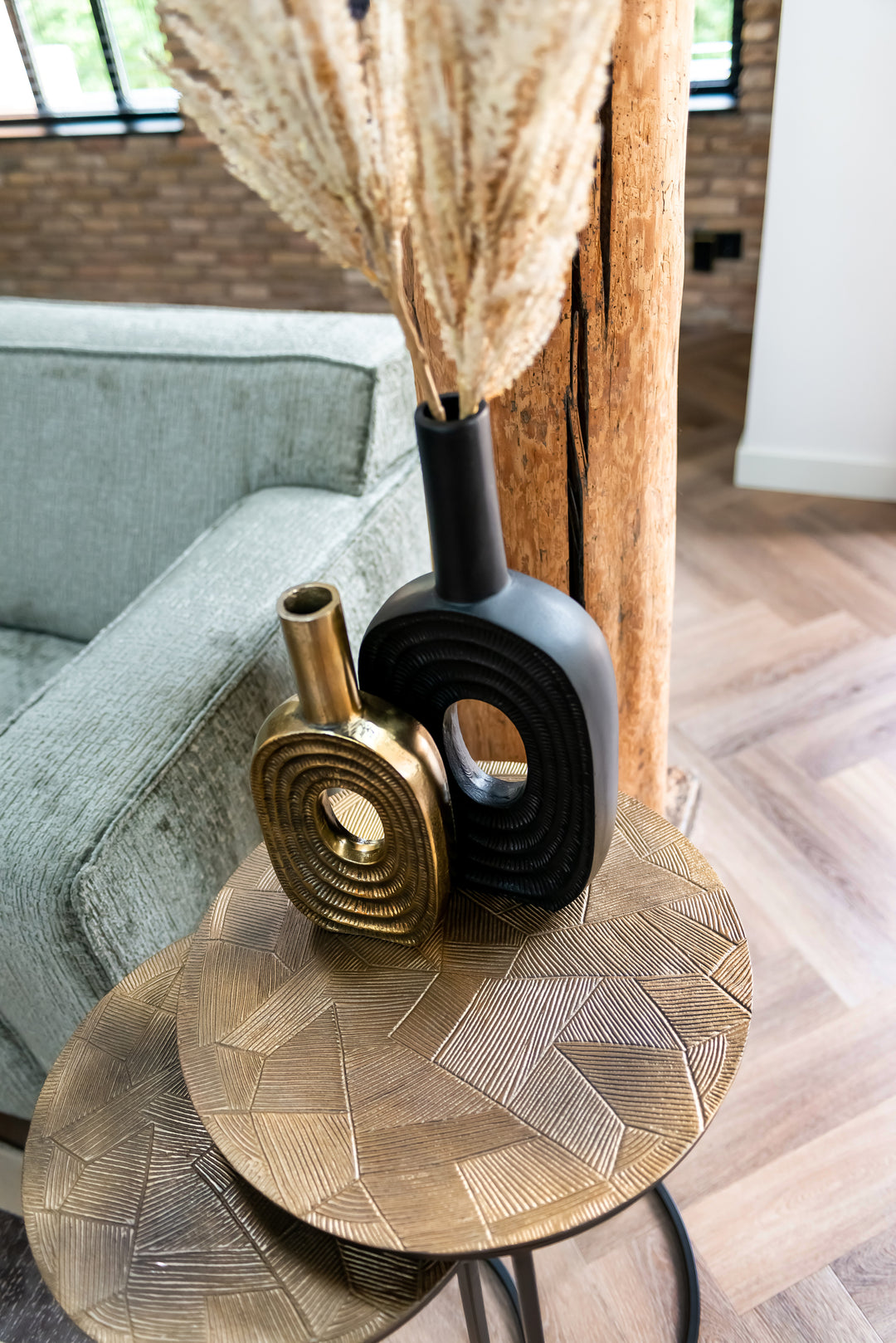 Bijzettafel Tulum brushed gold (Set of 2)