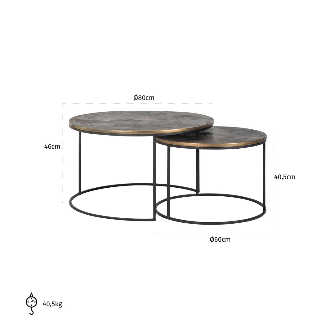 Salontafel Tulum brushed gold (Set of 2)