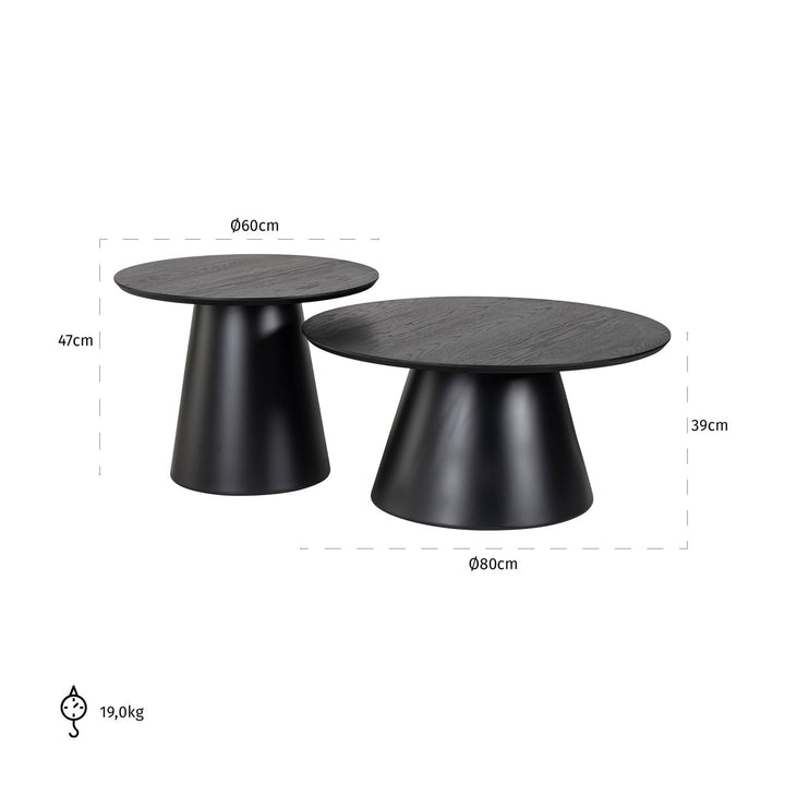 Salontafel Jazz black (Set of 2)